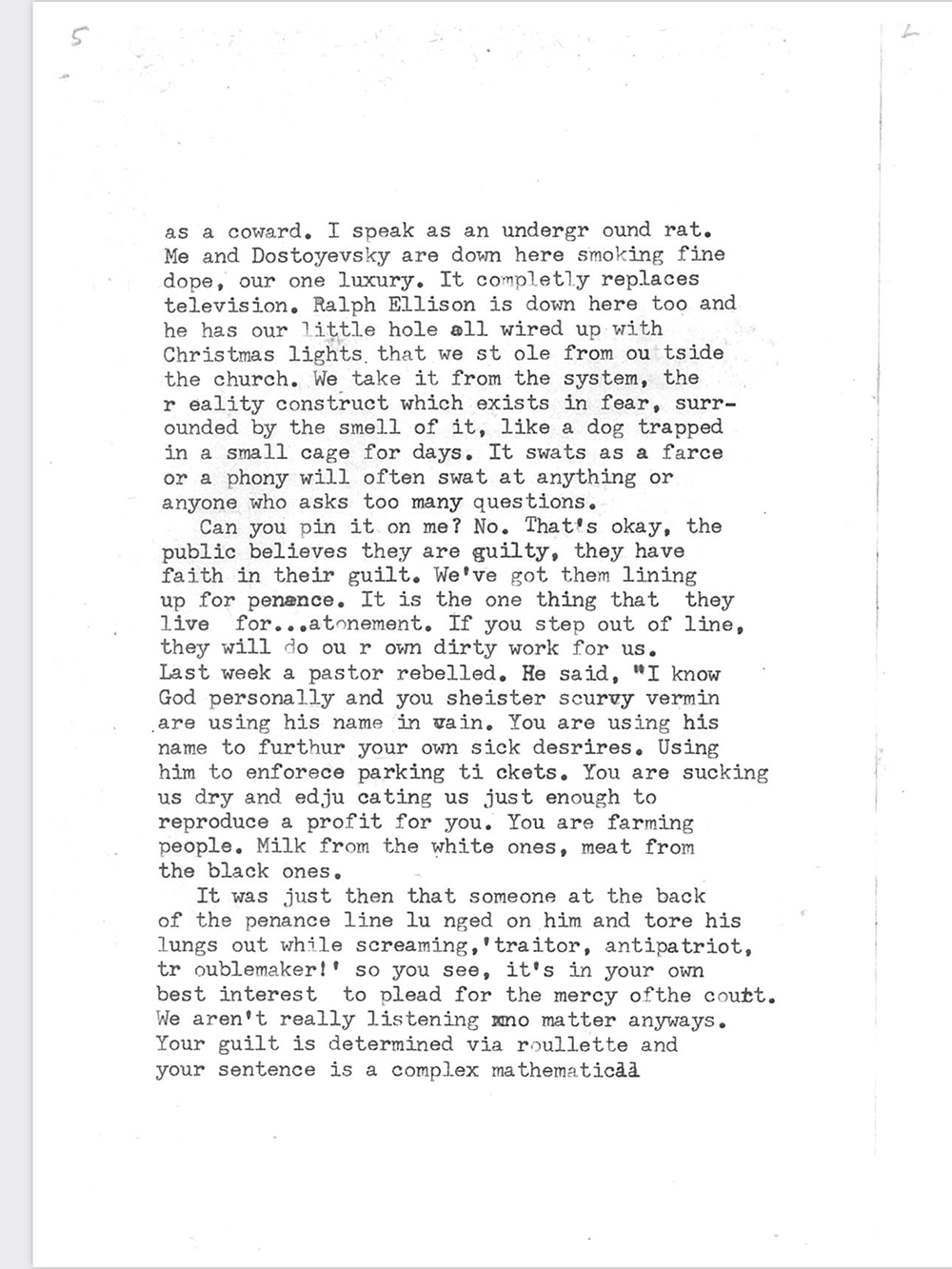 an image of typewritten text